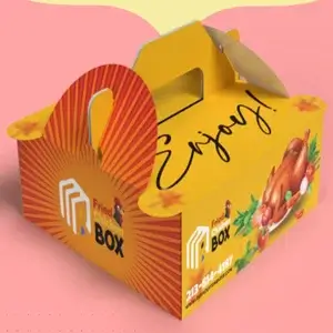 Custom fried chicken takeaway packaging box design for food service brands