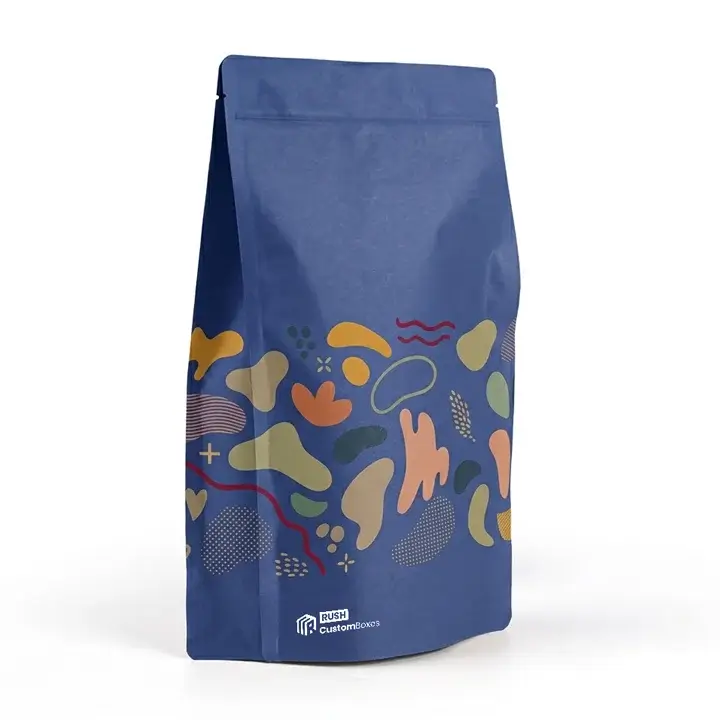 Custom printed stand-up pouch with press-to-close zipper