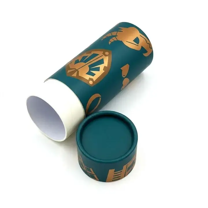 Cylindrical paperboard tube packaging for luxury bottles