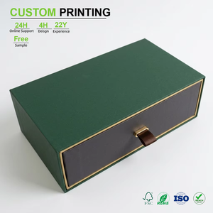 Custom Forest Green Drawer Box Wholesale Dark Grey Slide Out Case