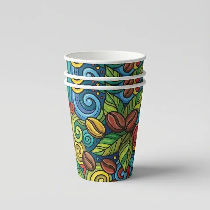 Single wall custom printed paper cups