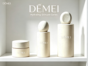 Luxury Speckled PCR Plastic Portable Cosmetic Packaging Set Matte Skincare Bottle & Cream Jar Silk Screen Printed Custom Logo