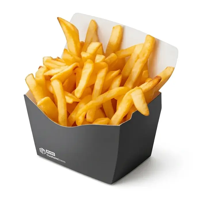 Custom paper French fries holder packaging sleeve