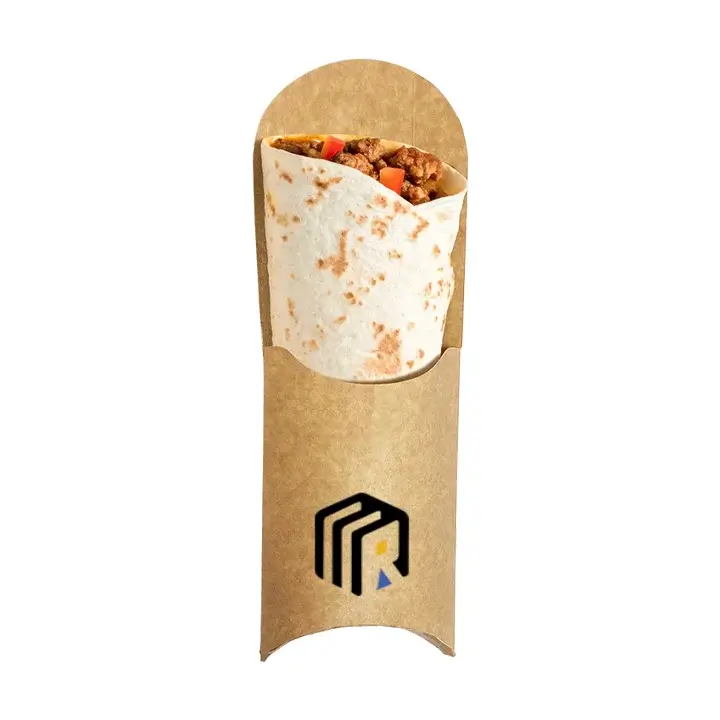 Custom paperboard wrap pocket sleeve for street food