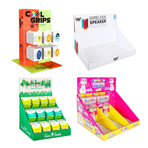 Custom Cardboard Counter Display Boxes Recycled Paper Desk Top Hook CDU Display Unit