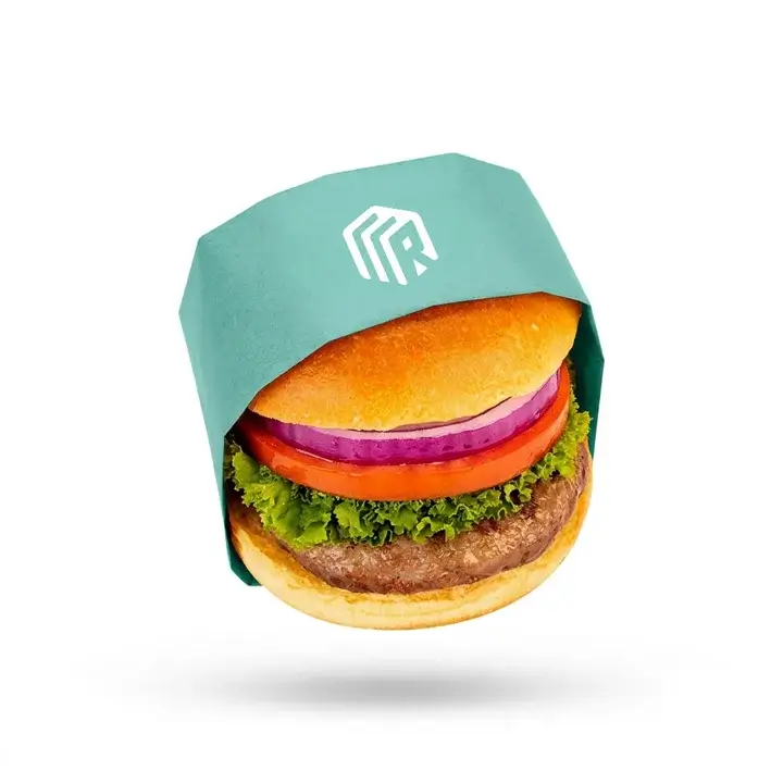 Custom printed burger sleeve for fast food takeaway