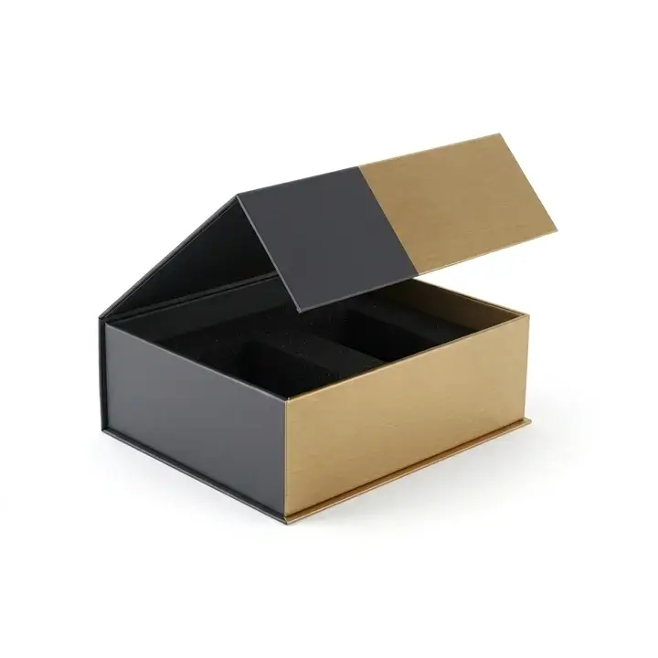 Rigid box with hidden magnetic closure flap