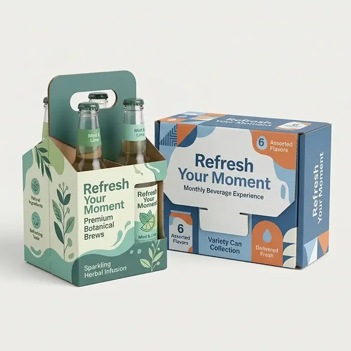 Beverage carrier boxes with internal cell dividers for glass bottles