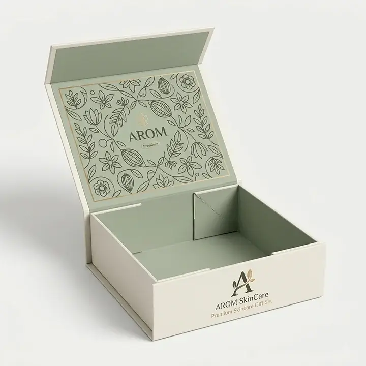 Luxury rigid gift boxes with premium finish and custom branding