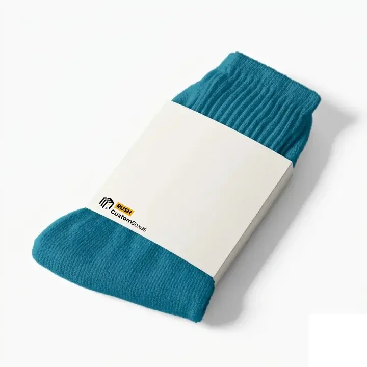 Retail packaging sleeve band for apparel and socks