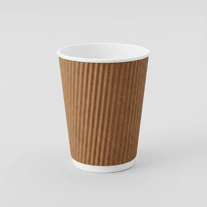 Textured ripple wall hot beverage paper cups