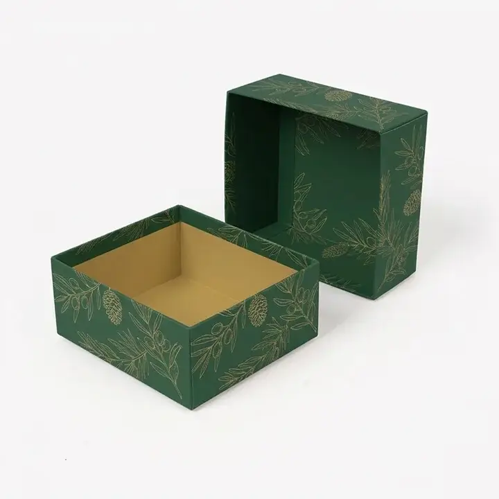 Two piece Tray with Lid rigid and corrugated box setup