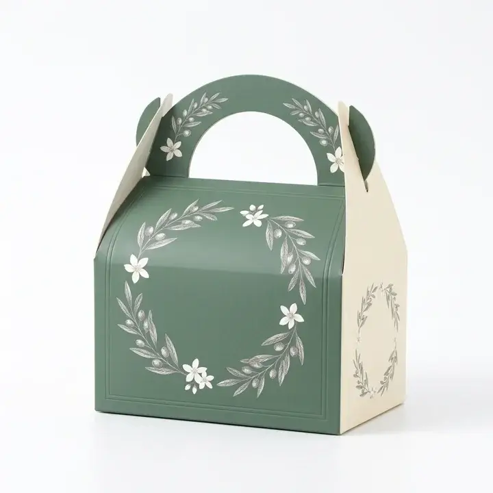 Gable Box with integrated carrying handle for food and gifts