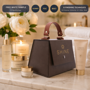 Skin Care Set Packaging Box With Handle Magnetic Folding Gift Box